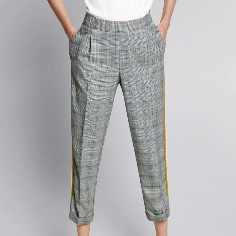 Zara Trafaluc Black White Check Stripe Pants XS